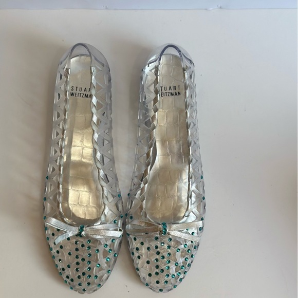 Stuart Weitzman Shoes - ✨ FIANL SALE NWB Stuart Weitzman Rhinestone Accent Emerald Jellystone Flat…